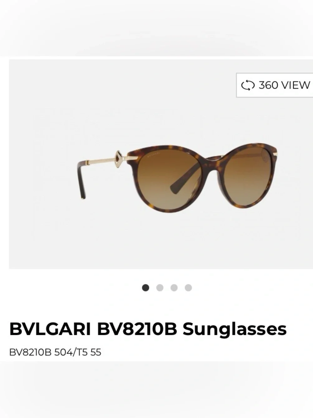 Bvlgari Tortoiseshell cat eye Sunglasses with Dark Havana Gradient Lenses GUC